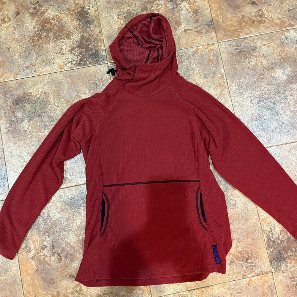 Melazana Micro Grid Hood, M, Brick color